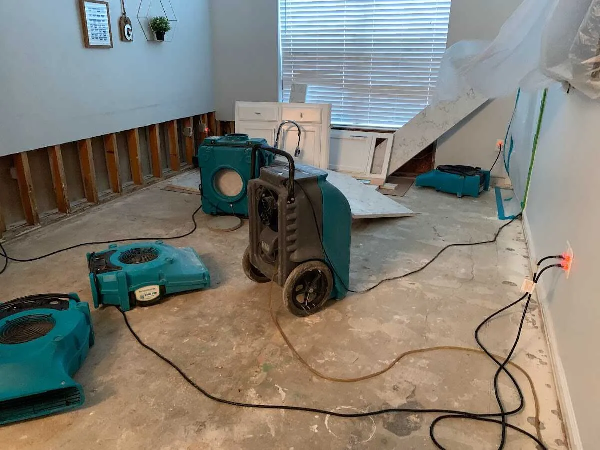 Dehumidifier in flood-cut room for Water Extraction & Removal in Box Elder